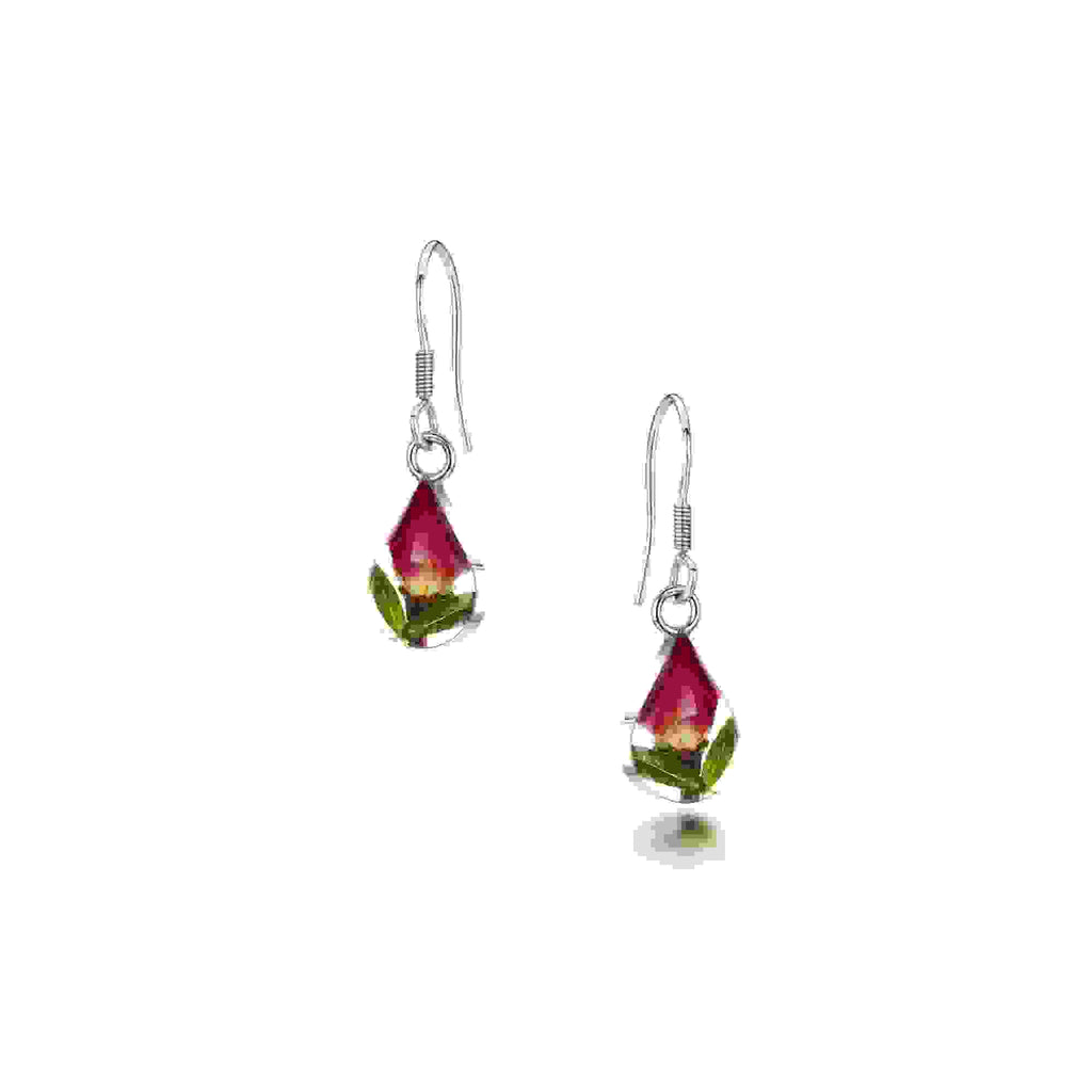 Rose Teardrop Dangle Drop Earrings