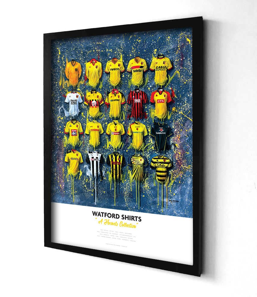 Watford FC Shirts - A2 Signed Limited Edition Prints