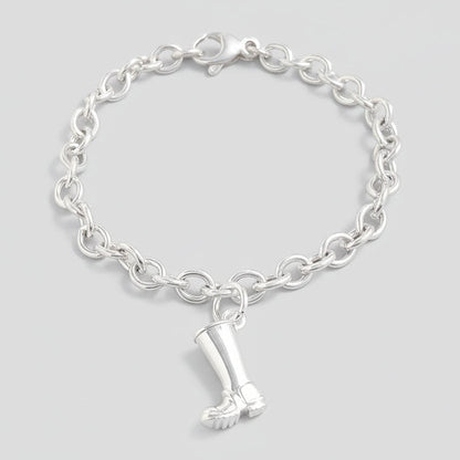 Welly Boot Personalised Silver Charm