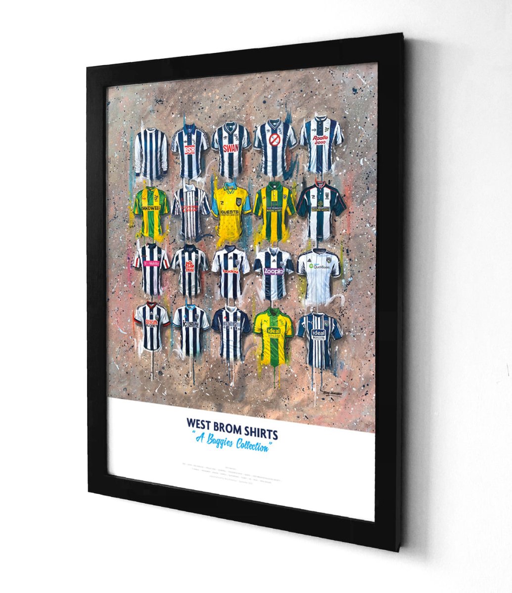 West Brom FC Shirts - A2 Signed Limited Edition Prints