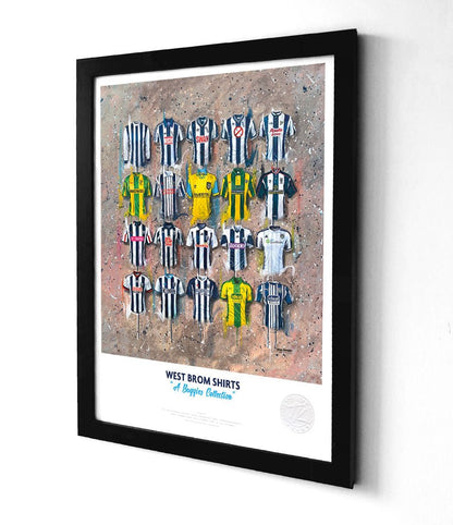 West Bromwich Albion A3 Framed Print – Iconic Baggies Shirt Art