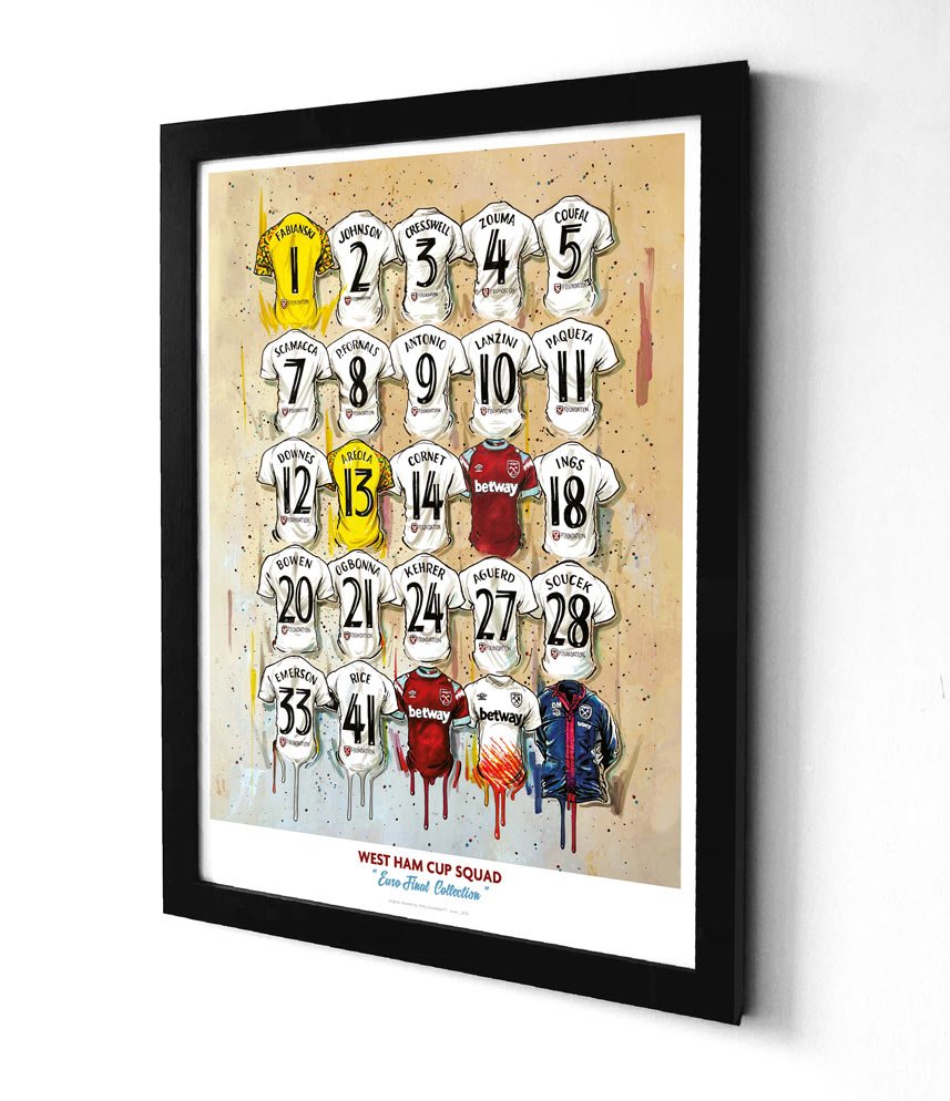 West Ham European Champions A2 Print – Hammers Shirt Art