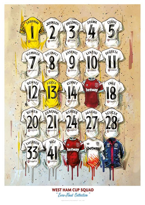 West Ham European Champions A3 Print – Hammers Wall Art