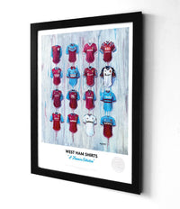 West Ham United A3 Framed Print – Iconic Hammers Shirt Wall Art