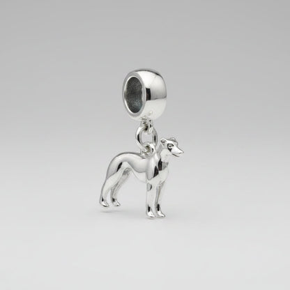 Whippet Silver Dog Charm
