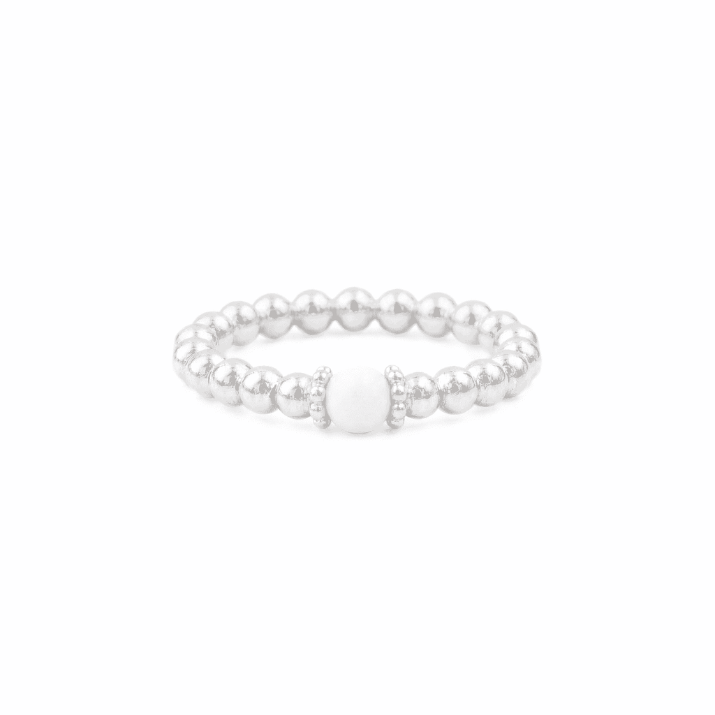 White Agate Gemstone Ring