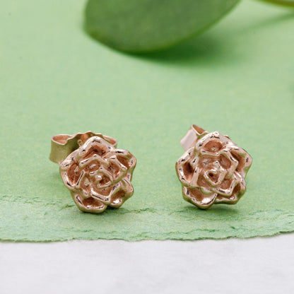 Wild Rose Rose Gold Vermeil Silver Studs